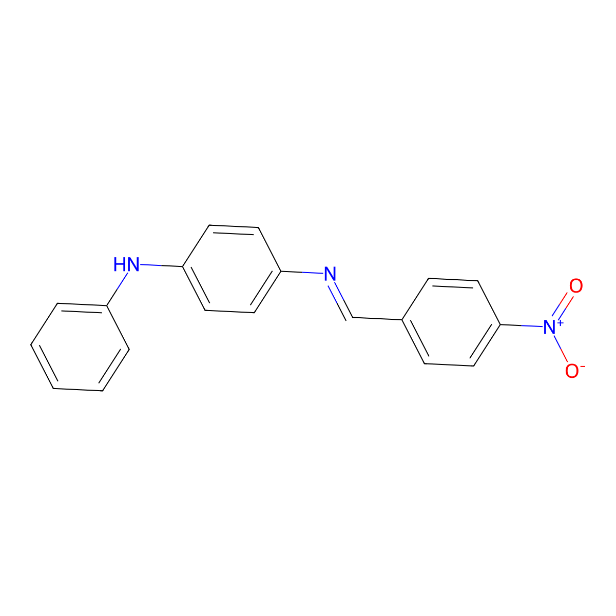 N-(4-anilinophenyl)-N-(4-nitrobenzylidene)amine molecular structure, CAS 32600-51-4