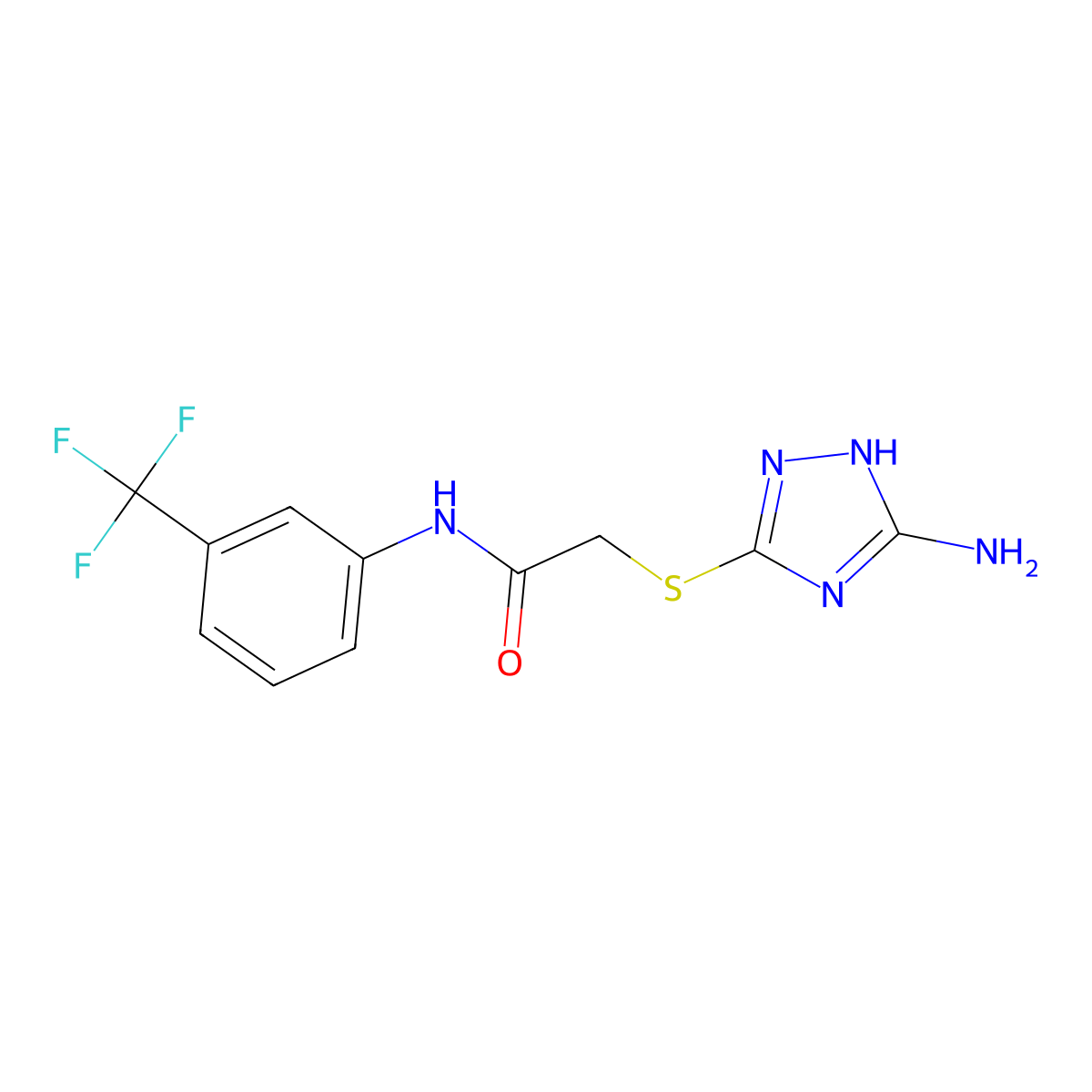 2-((5-amino-1H-1,2,4-triazol-3-yl)thio)-N-(3-(trifluoromethyl)phenyl)acetamide molecular structure, CAS 326003-64-9