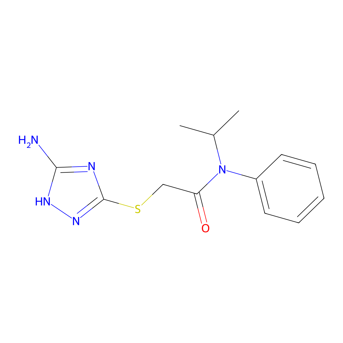 2-[(5-amino-4H-1,2,4-triazol-3-yl)sulfanyl]-N-phenyl-N-(propan-2-yl)acetamide molecular structure, CAS 326003-65-0
