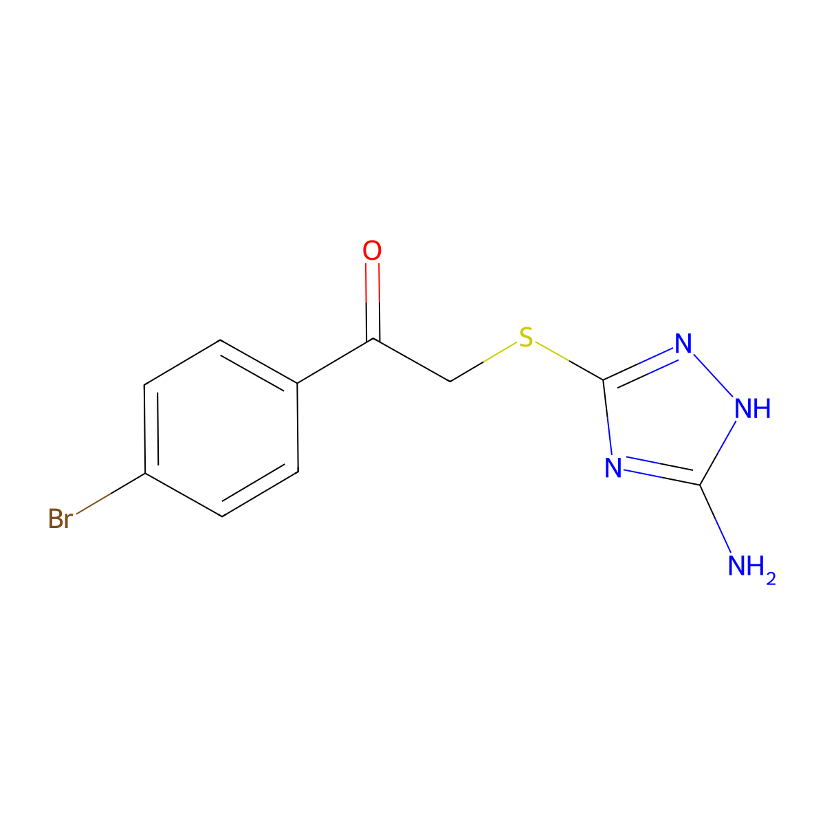 2-((5-Amino-1H-1,2,4-triazol-3-YL)thio)-1-(4-bromophenyl)ethanone molecular structure, CAS 326003-66-1