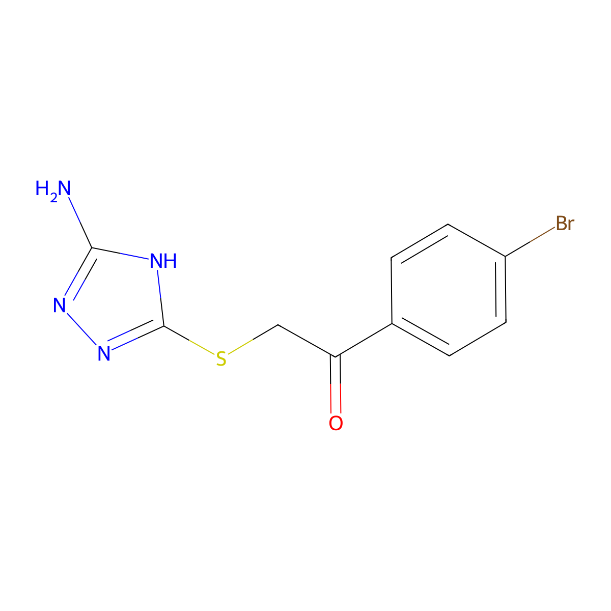 2-((5-Amino-1H-1,2,4-triazol-3-YL)thio)-1-(4-bromophenyl)ethanone molecular structure, CAS 326003-66-1