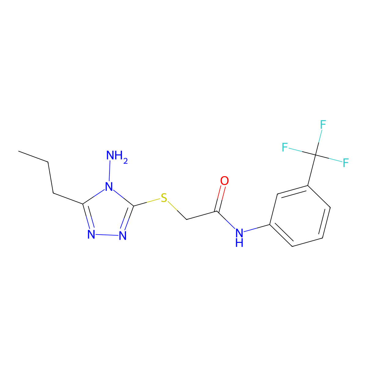 2-[(4-amino-5-propyl-4H-1,2,4-triazol-3-yl)sulfanyl]-N-[3-(trifluoromethyl)phenyl]acetamide molecular structure, CAS 326003-67-2