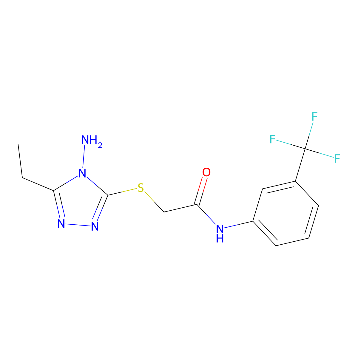 2-[(4-amino-5-ethyl-4H-1,2,4-triazol-3-yl)sulfanyl]-N-[3-(trifluoromethyl)phenyl]acetamide molecular structure, CAS 326003-70-7