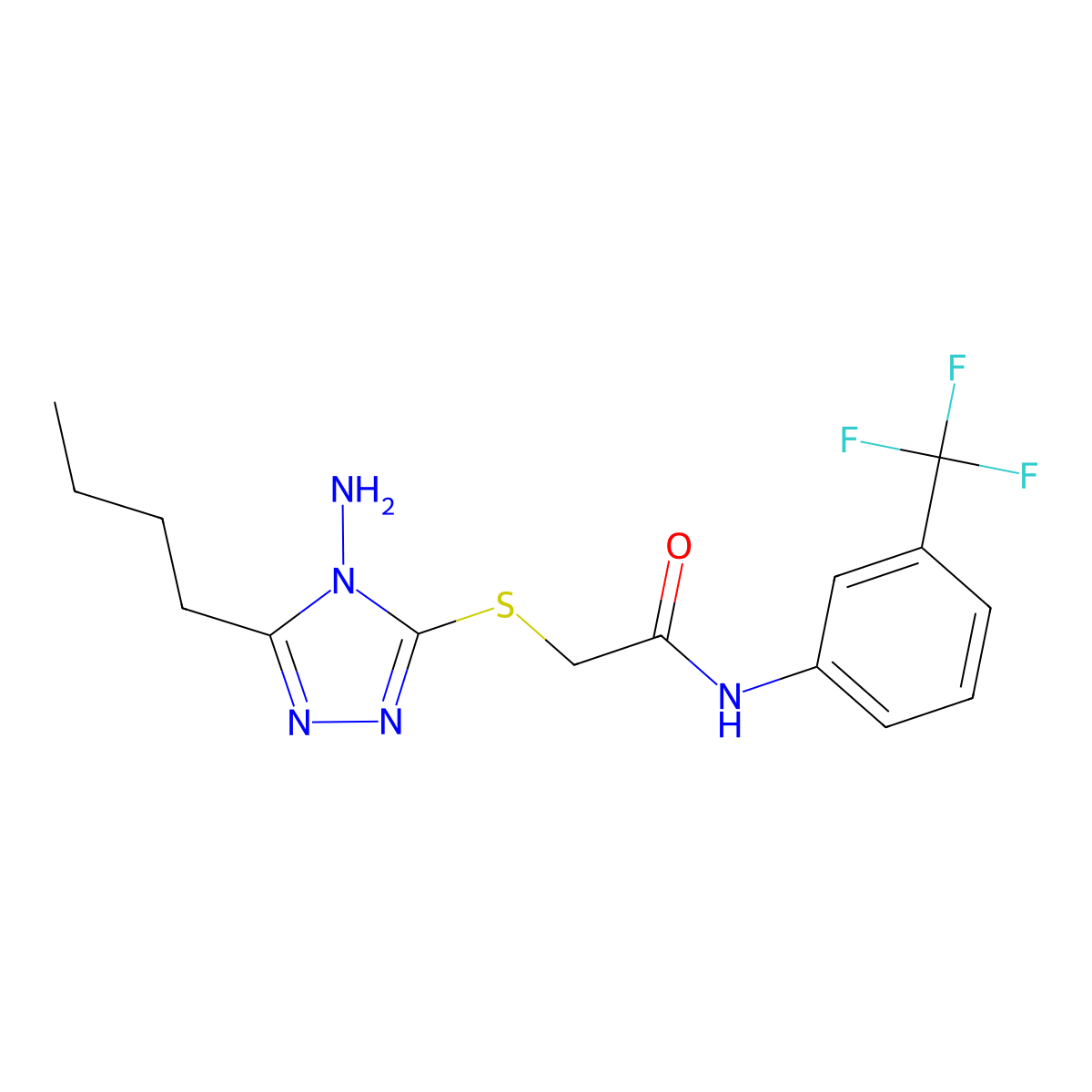 2-[(4-amino-5-butyl-4H-1,2,4-triazol-3-yl)sulfanyl]-N-[3-(trifluoromethyl)phenyl]acetamide molecular structure, CAS 326003-71-8