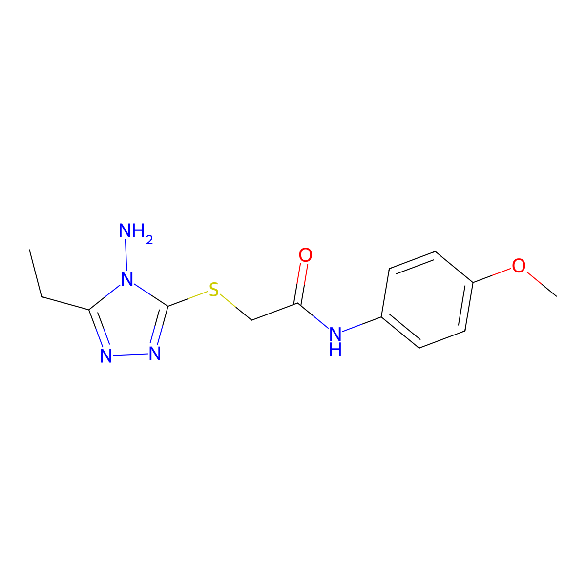 2-[(4-amino-5-ethyl-4H-1,2,4-triazol-3-yl)sulfanyl]-N-(4-methoxyphenyl)acetamide molecular structure, CAS 326004-04-0