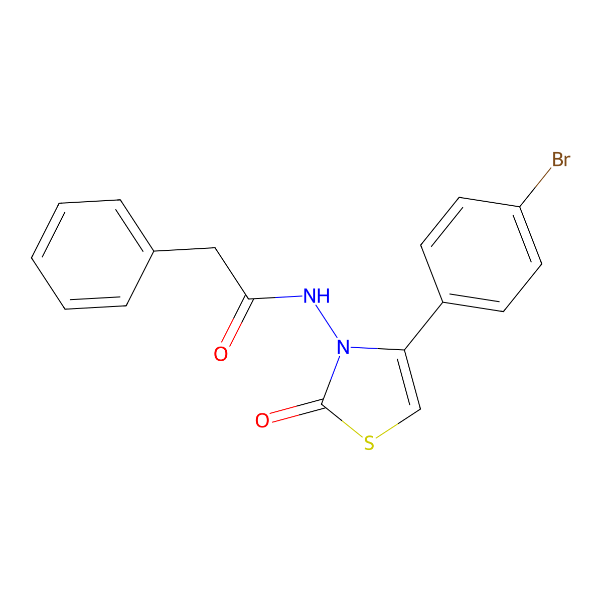 N-(4-(4-bromophenyl)-2-oxothiazol-3(2H)-yl)-2-phenylacetamide molecular structure, CAS 326004-31-3