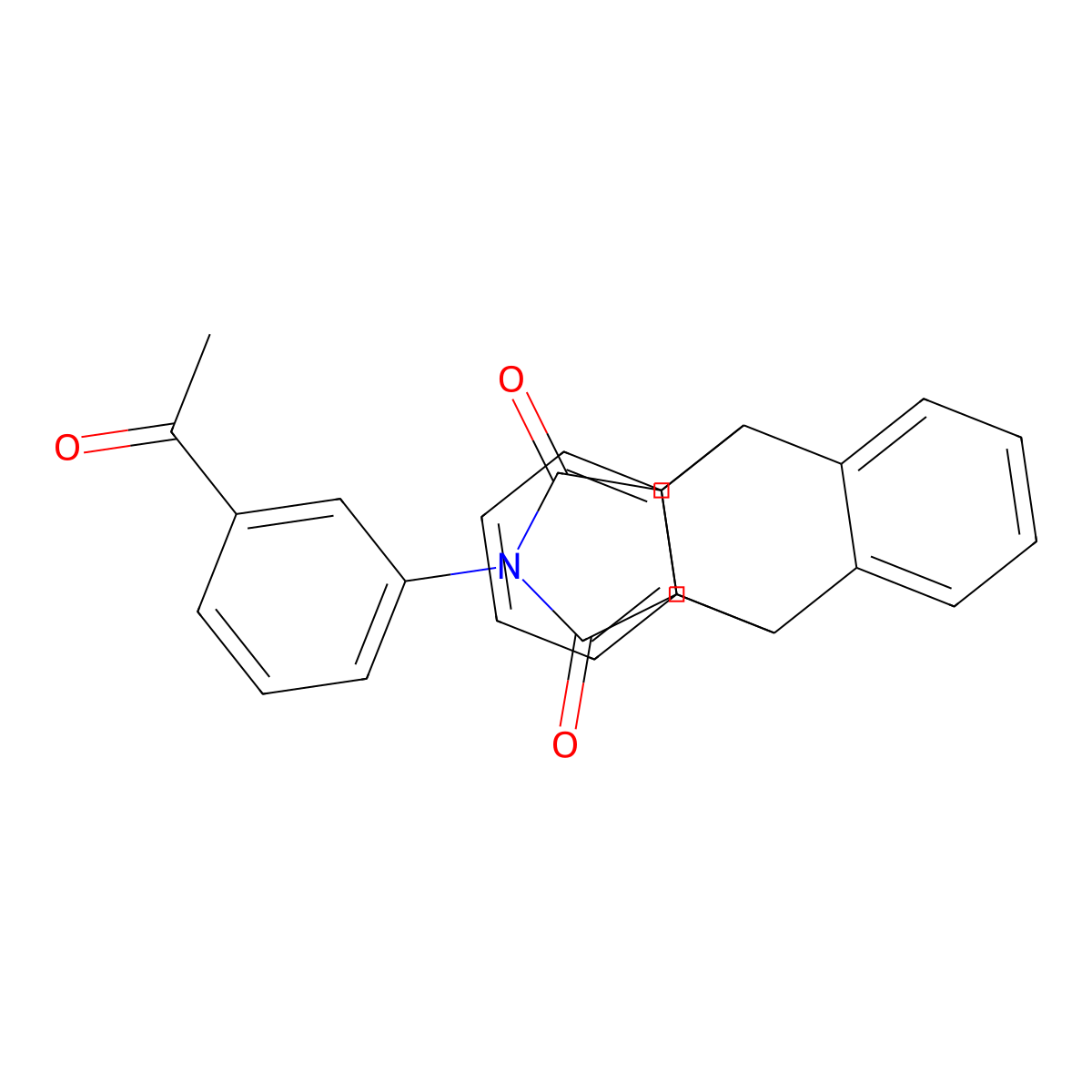 13-(3-acetylphenyl)-10,11-dihydro-9H-9,10-[3,4]epipyrroloanthracene-12,14(13H,15H)-dione molecular structure, CAS 326004-49-3
