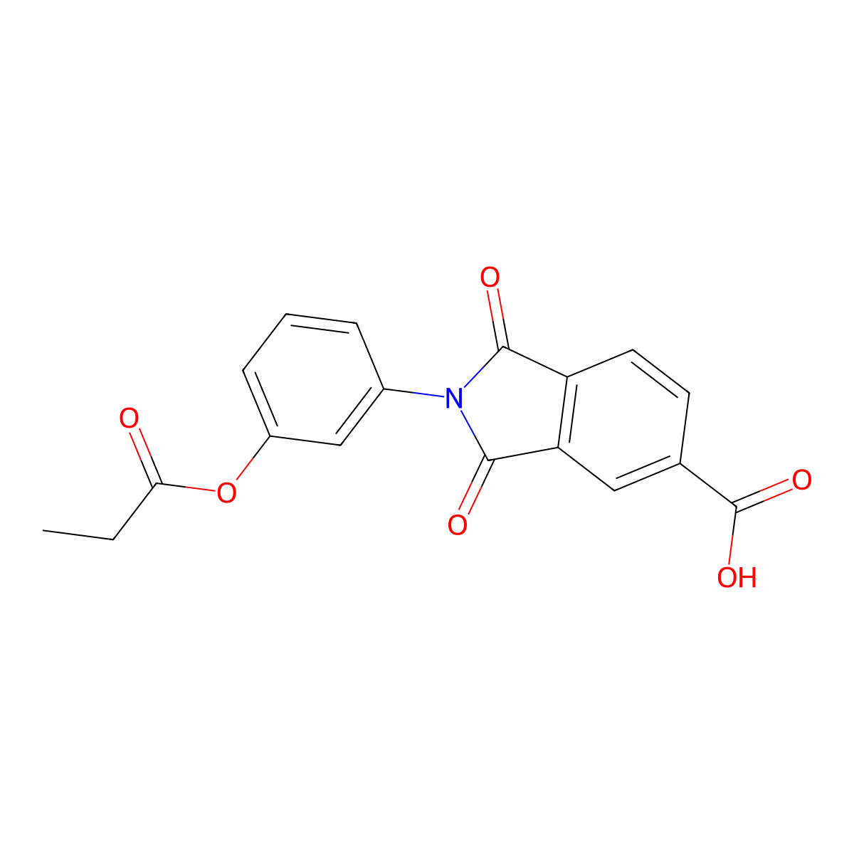 1,3-Dioxo-2-(3-(propionyloxy)phenyl)isoindoline-5-carboxylic acid molecular structure, CAS 326004-60-8