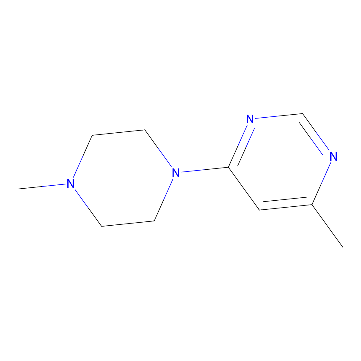 4-Methyl-6-(4-methylpiperazin-1-yl)pyrimidine molecular structure, CAS 326007-28-7