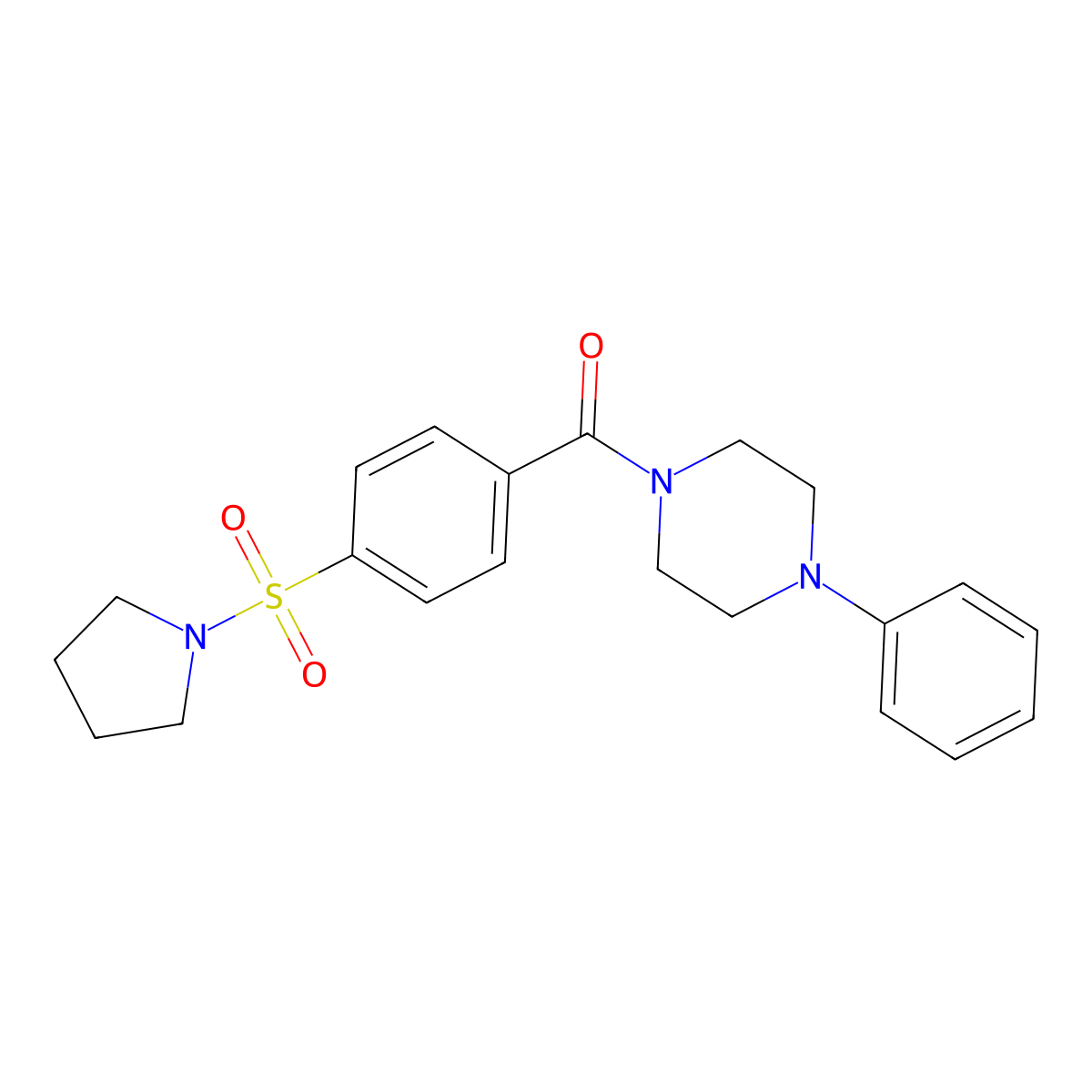 (4-Phenyl-piperazin-1-yl)-[4-(pyrrolidine-1-sulfonyl)-phenyl]-methanone molecular structure, CAS 326007-37-8