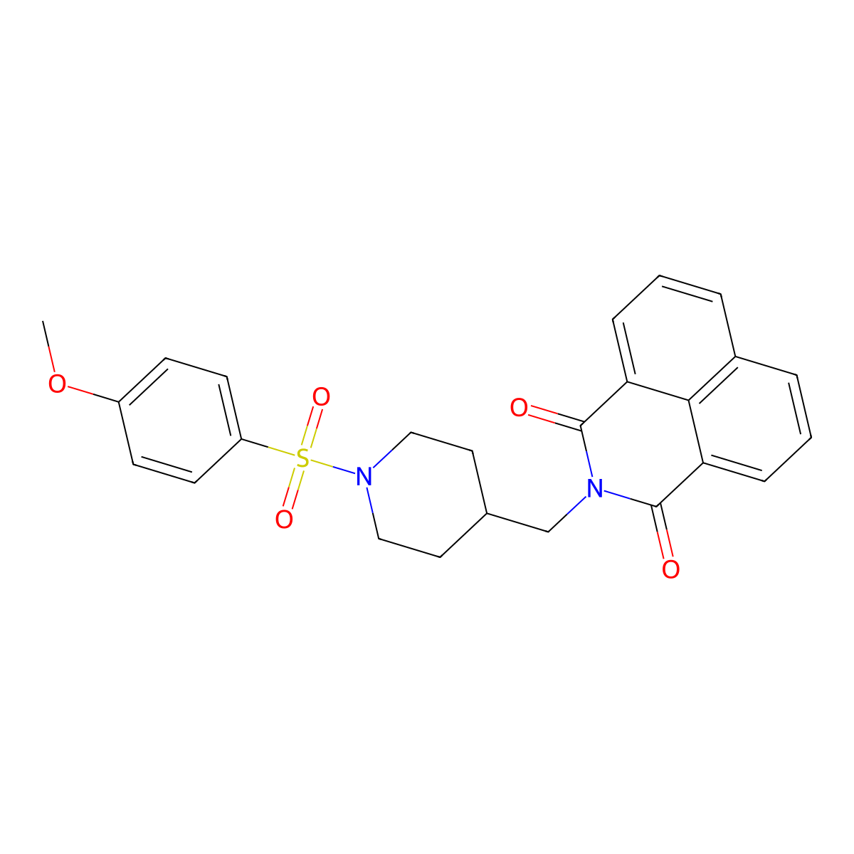 2-[1-(4-Methoxy-benzenesulfonyl)-piperidin-4-ylmethyl]-benzo[de]isoquinoline-1,3-dione molecular structure, CAS 326007-38-9