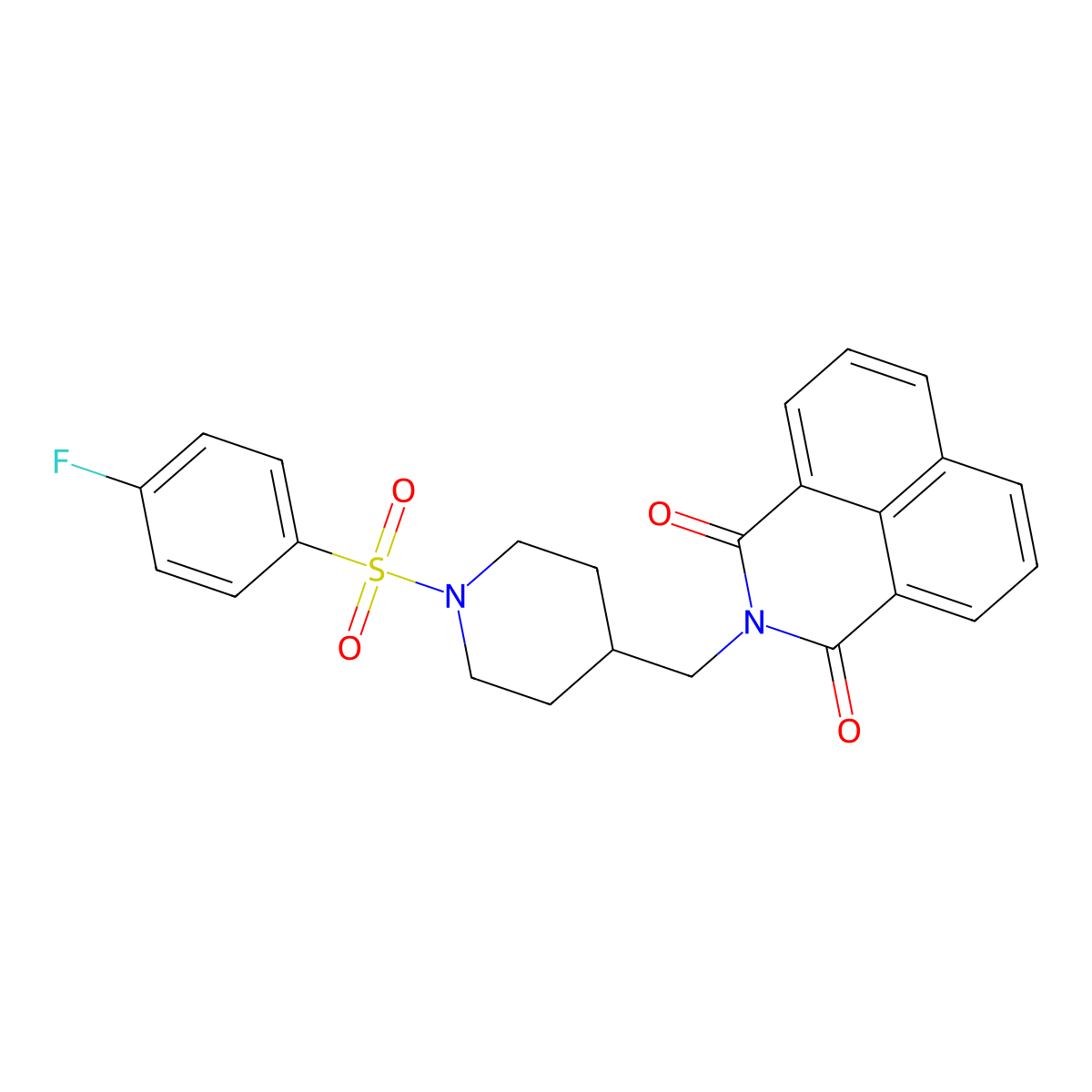 2-[[1-(4-Fluorophenyl)sulfonylpiperidin-4-yl]methyl]benzo[de]isoquinoline-1,3-dione molecular structure, CAS 326007-40-3