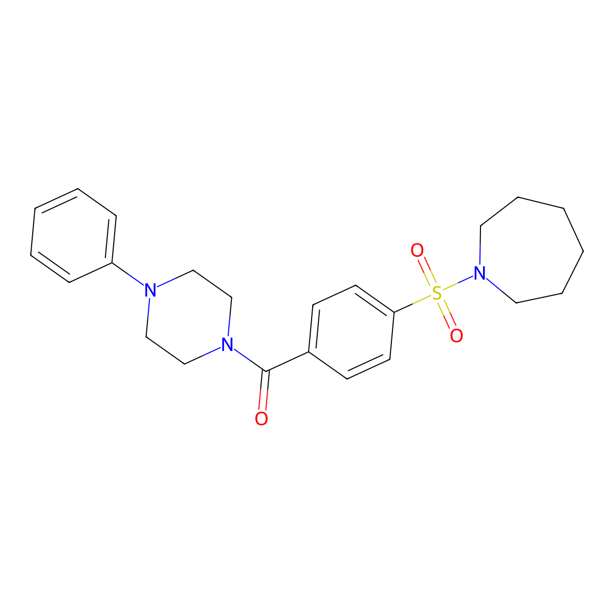(4-(Azepan-1-ylsulfonyl)phenyl)(4-phenylpiperazin-1-yl)methanone molecular structure, CAS 326007-45-8