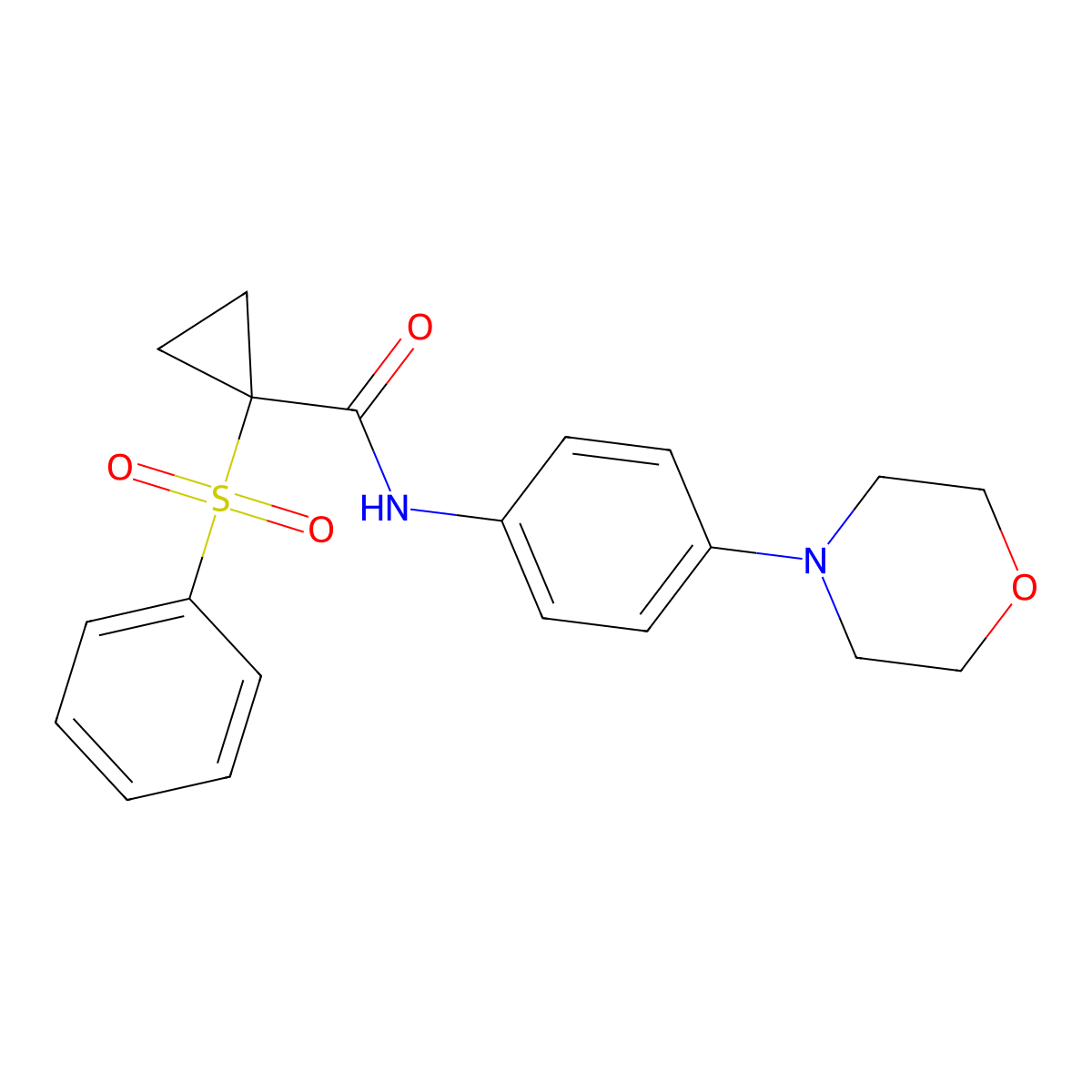 N-[4-(4-morpholinyl)phenyl]-1-(phenylsulfonyl)cyclopropanecarboxamide molecular structure, CAS 326007-46-9