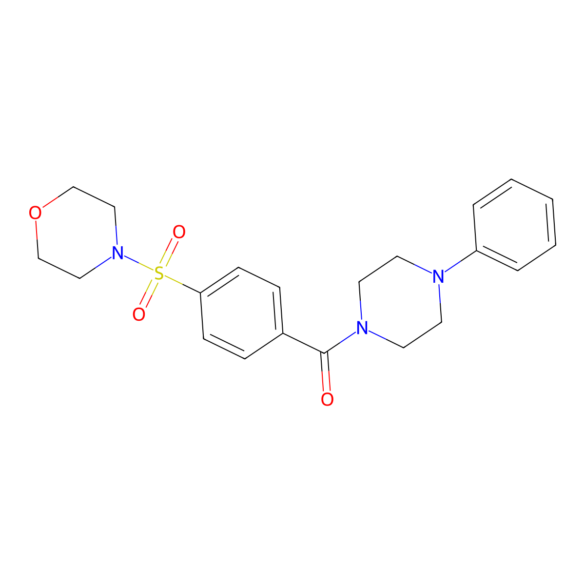 (4-(Morpholinosulfonyl)phenyl)(4-phenylpiperazin-1-yl)methanone molecular structure, CAS 326007-49-2