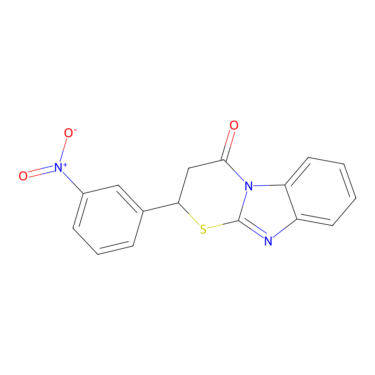 2-(3-nitrophenyl)-2,3-dihydro-4H-[1,3]thiazino[3,2-a]benzimidazol-4-one molecular structure, CAS 326007-51-6