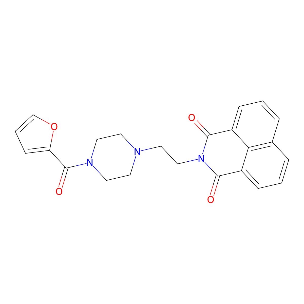 2-[2-[4-(Furan-2-carbonyl)piperazin-1-yl]ethyl]benzo[de]isoquinoline-1,3-dione molecular structure, CAS 326007-52-7