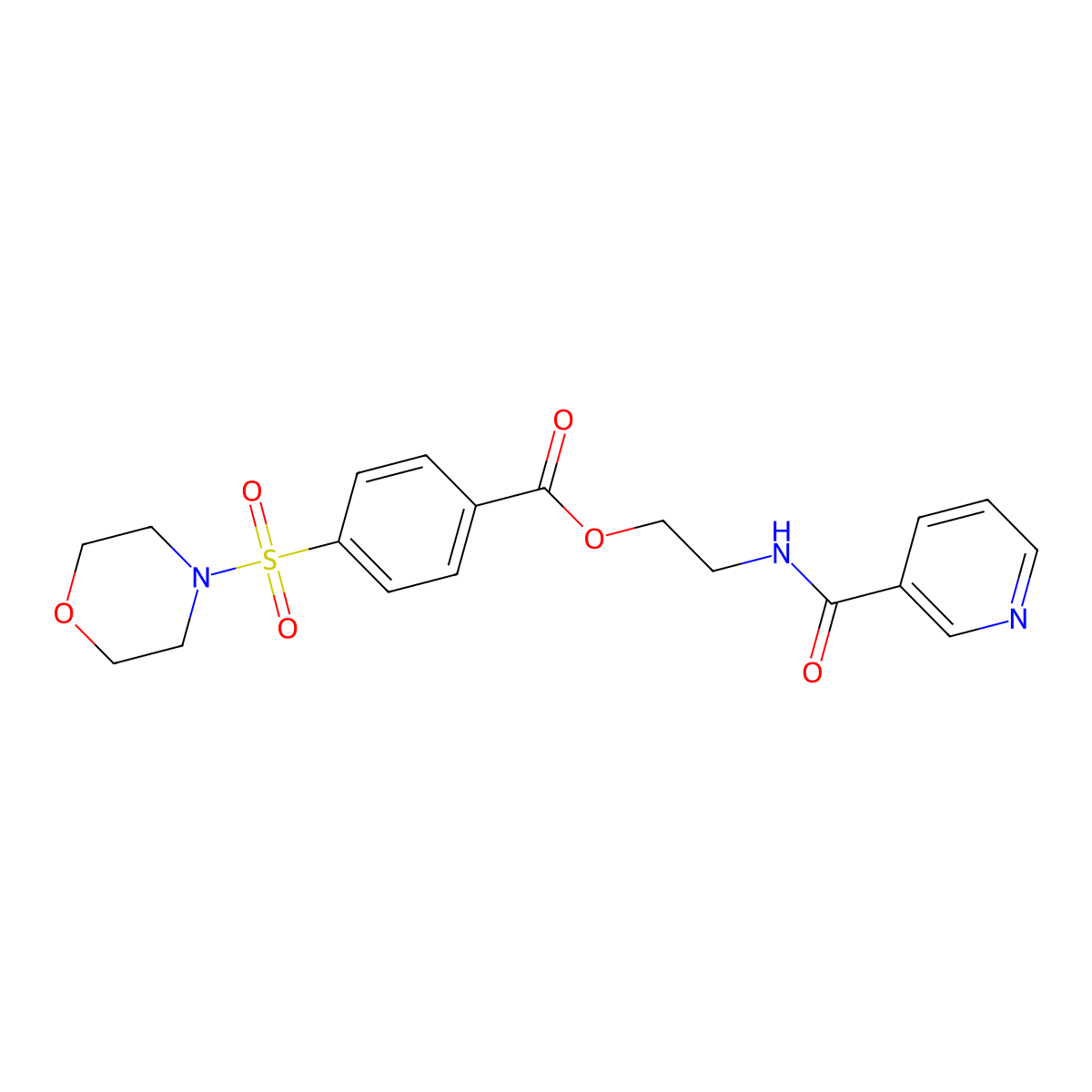 4-(Morpholine-4-sulfonyl)-benzoic acid 2-[(pyridine-3-carbonyl)-amino]-ethyl ester molecular structure, CAS 326007-58-3