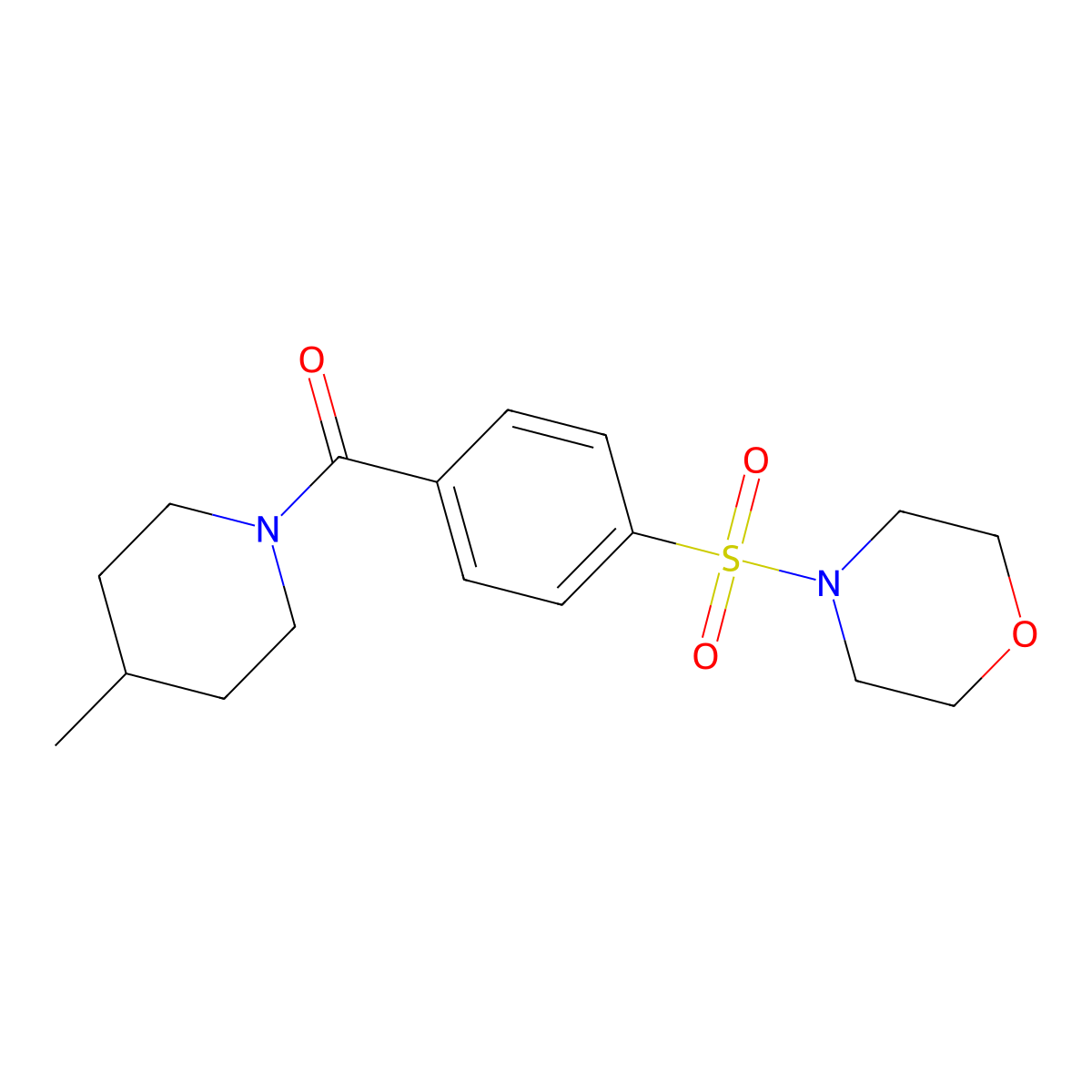 (4-Methylpiperidin-1-yl)(4-(morpholinosulfonyl)phenyl)methanone molecular structure, CAS 326007-59-4