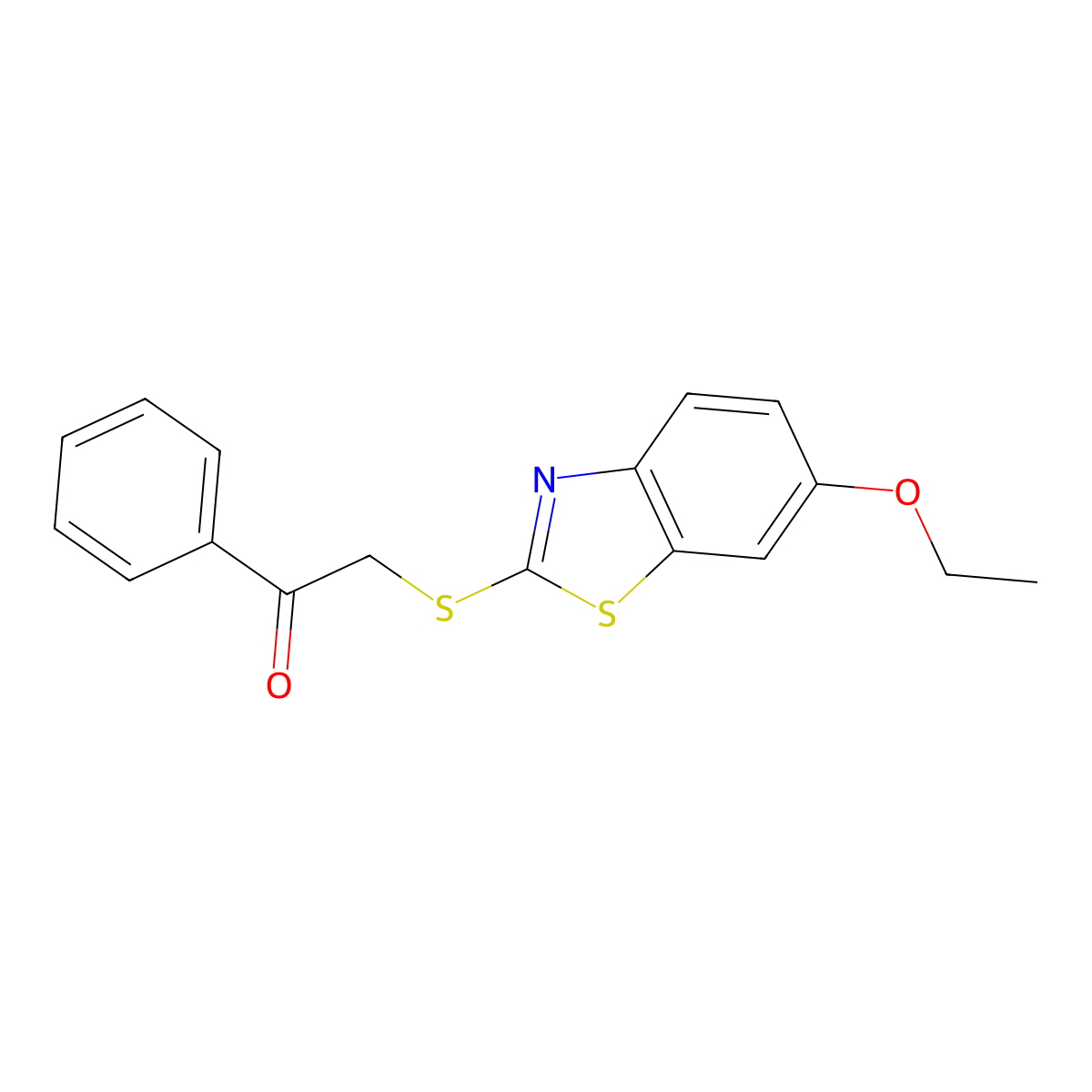 2-[(6-Ethoxy-1,3-benzothiazol-2-yl)sulfanyl]-1-phenylethanone molecular structure, CAS 326007-75-4