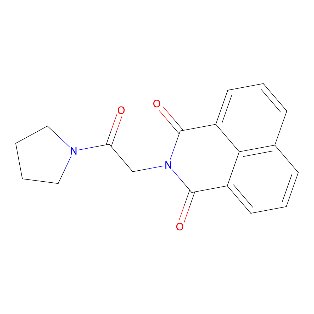 2-(2-oxo-2-(pyrrolidin-1-yl)ethyl)-1H-benzo[de]isoquinoline-1,3(2H)-dione molecular structure, CAS 326007-76-5