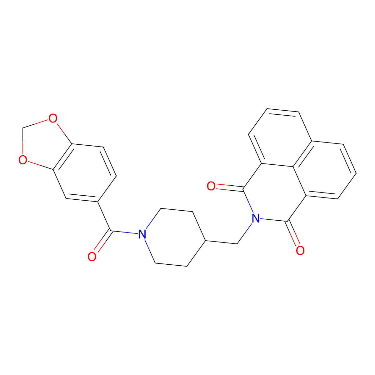 2-[[1-(1,3-Benzodioxole-5-carbonyl)piperidin-4-yl]methyl]benzo[de]isoquinoline-1,3-dione molecular structure, CAS 326007-81-2