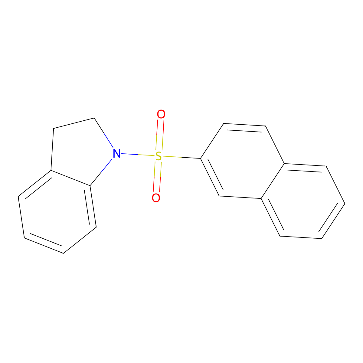 1-(Naphthalene-2-sulfonyl)-2,3-dihydro-1H-indole molecular structure, CAS 326007-87-8