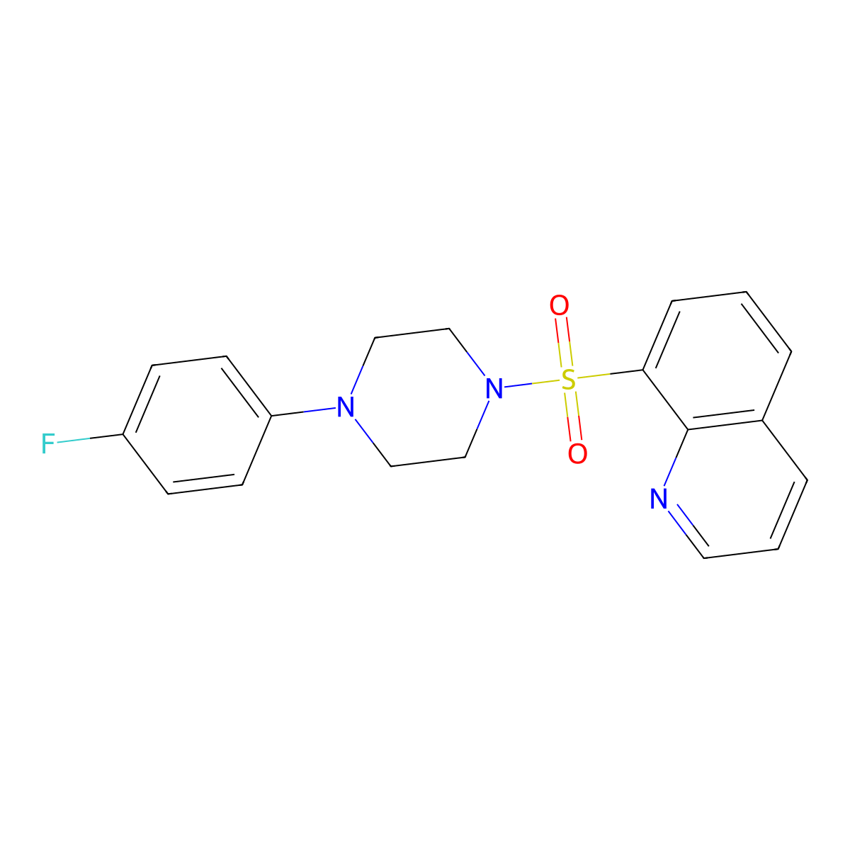 8-((4-(4-Fluorophenyl)piperazin-1-yl)sulfonyl)quinoline molecular structure, CAS 326007-88-9