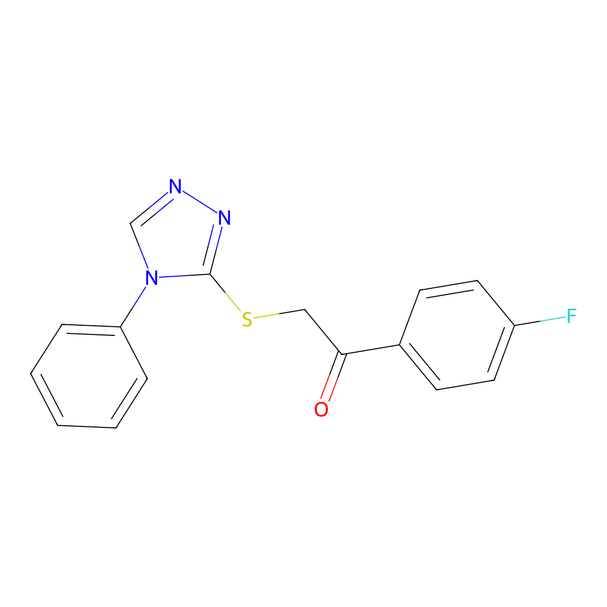 1-(4-fluorophenyl)-2-[(4-phenyl-4H-1,2,4-triazol-3-yl)sulfanyl]ethan-1-one molecular structure, CAS 326007-92-5