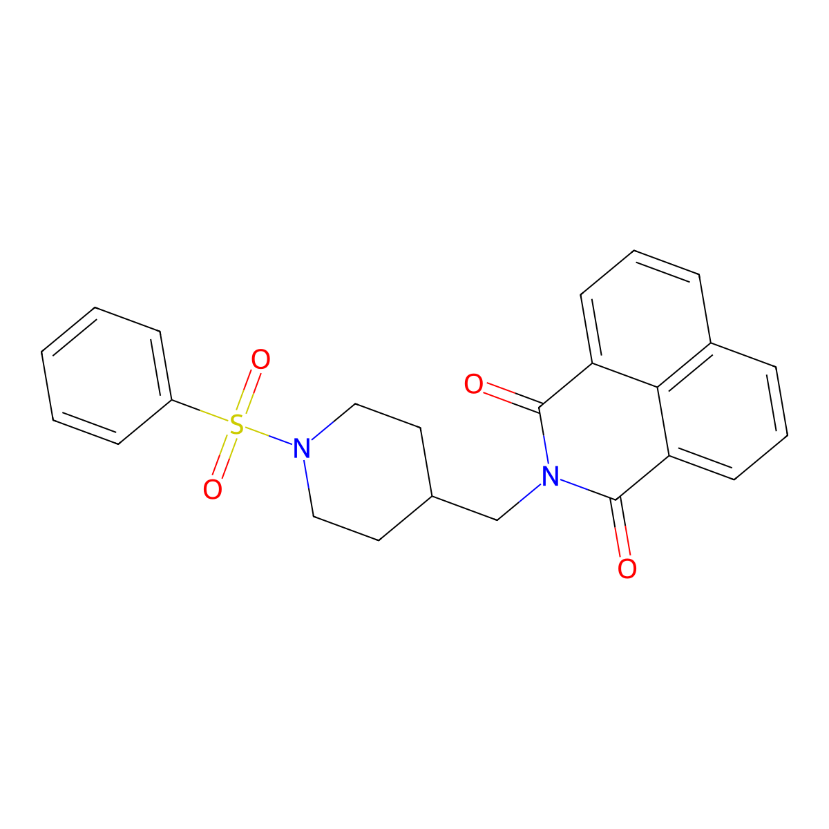 2-(1-Benzenesulfonyl-piperidin-4-ylmethyl)-benzo[de]isoquinoline-1,3-dione molecular structure, CAS 326007-96-9