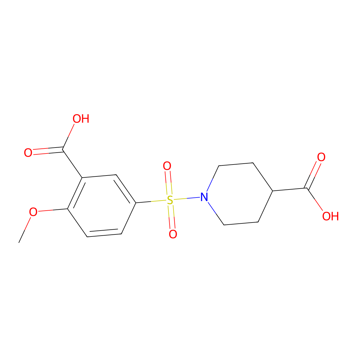 1-((3-Carboxy-4-methoxyphenyl)sulfonyl)piperidine-4-carboxylic acid molecular structure, CAS 326007-98-1