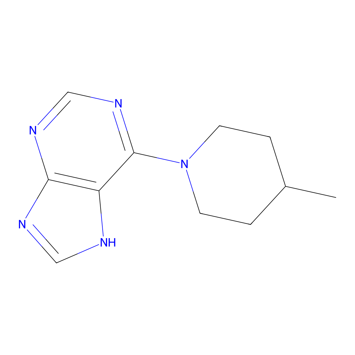 6-(4-Methylpiperidin-1-yl)-9H-purine molecular structure, CAS 326008-18-8