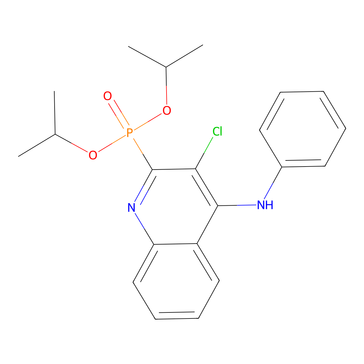 3-chloro-2-di(propan-2-yloxy)phosphoryl-N-phenylquinolin-4-amine molecular structure, CAS 326008-29-1