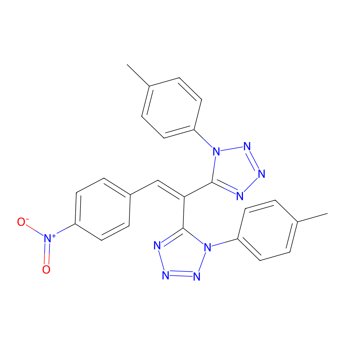 1-(4-methylphenyl)-5-{1-[1-(4-methylphenyl)-1H-1,2,3,4-tetrazol-5-yl]-2-(4-nitrophenyl)ethenyl}-1H-1,2,3,4-tetrazole molecular structure, CAS 326008-42-8