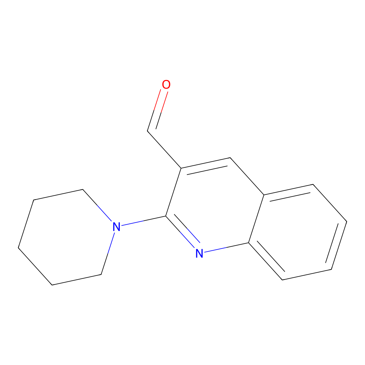 2-(Piperidin-1-yl)quinoline-3-carbaldehyde molecular structure, CAS 326008-59-7
