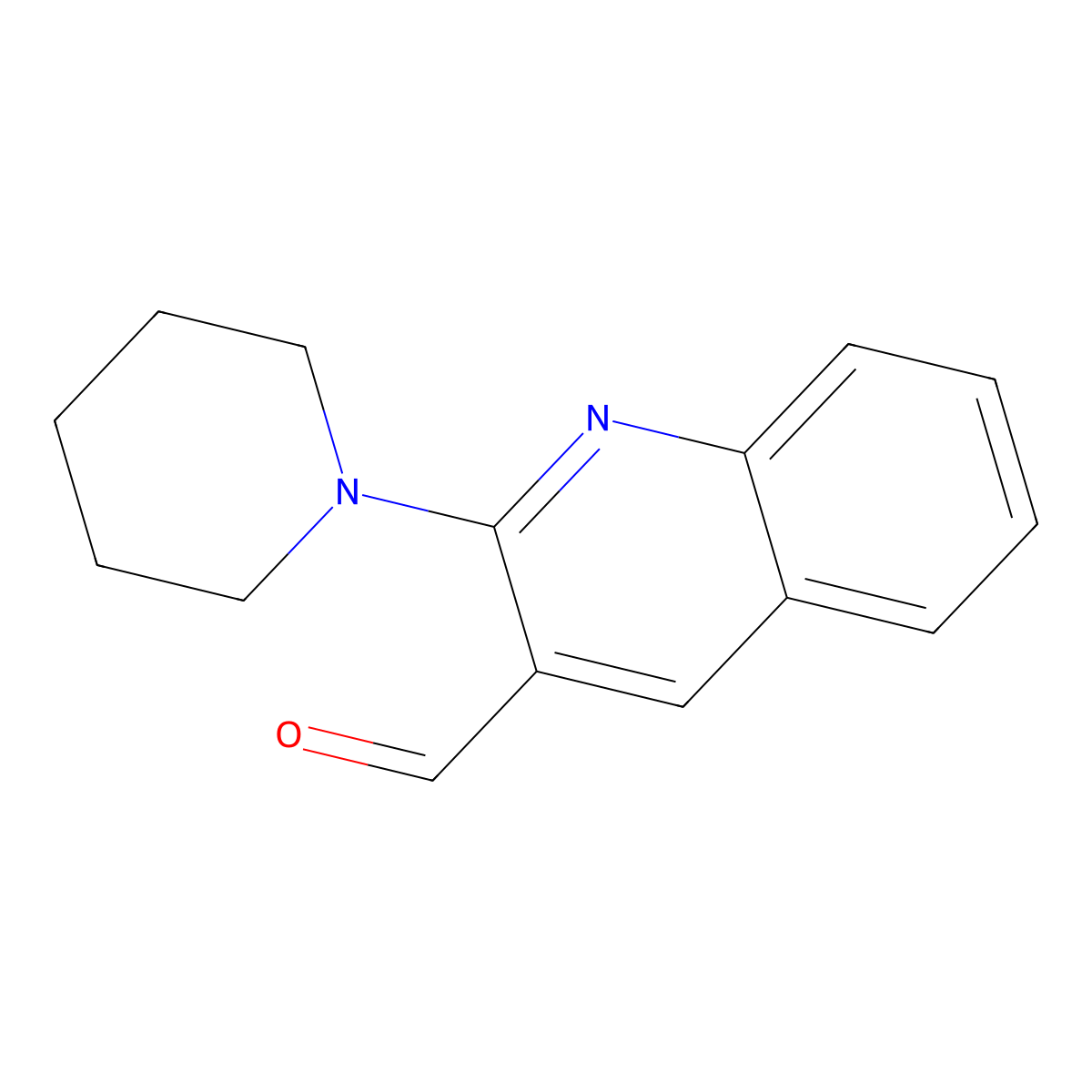 2-(Piperidin-1-yl)quinoline-3-carbaldehyde molecular structure, CAS 326008-59-7