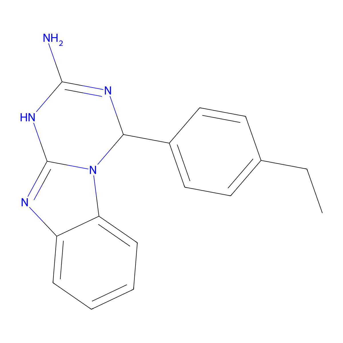 4-(4-Ethylphenyl)-1,4-dihydro[1,3,5]triazino[1,2-a]benzimidazol-2-amine molecular structure, CAS 326009-05-6