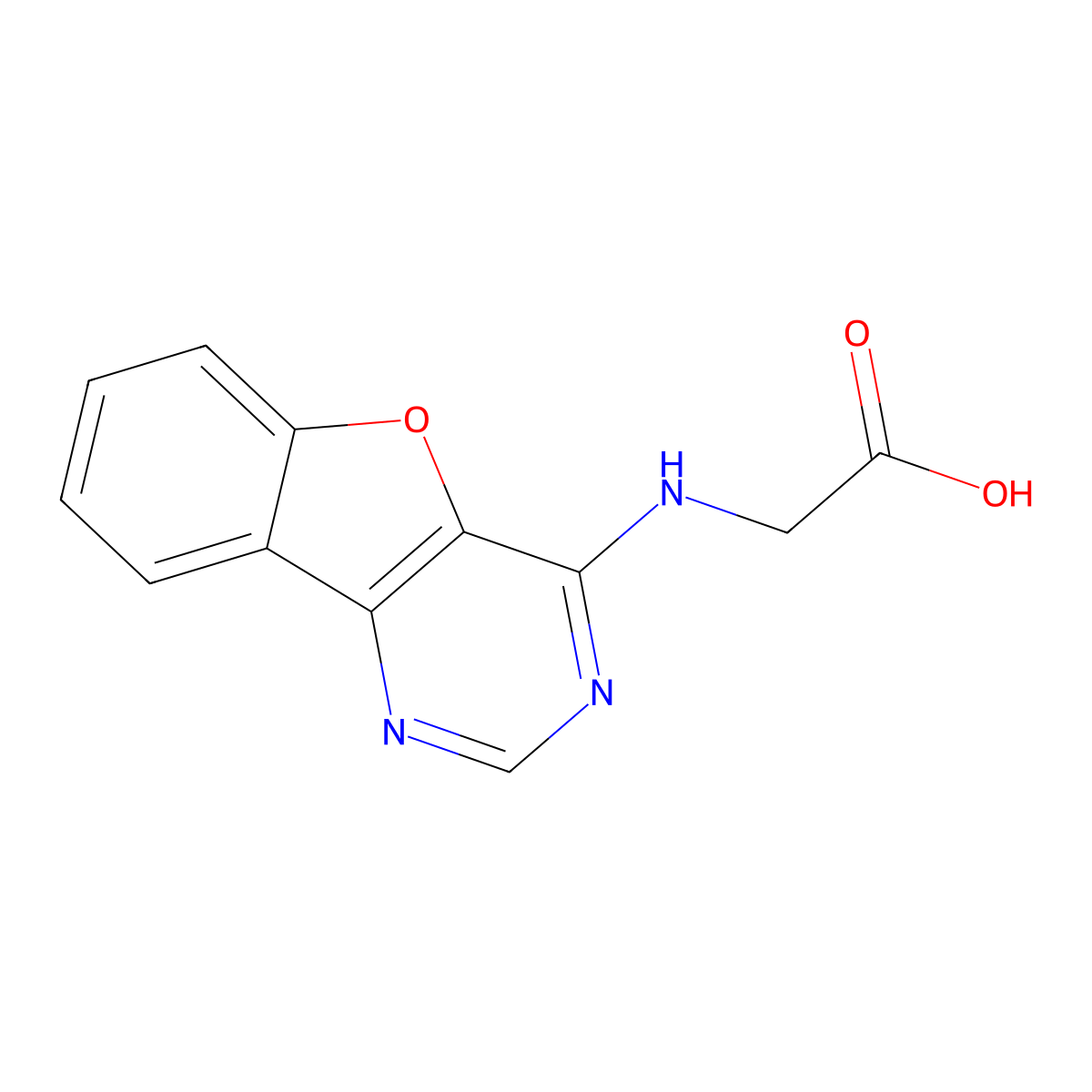 (Benzo[4,5]furo[3,2-d]pyrimidin-4-ylamino)-acetic acid molecular structure, CAS 326009-17-0