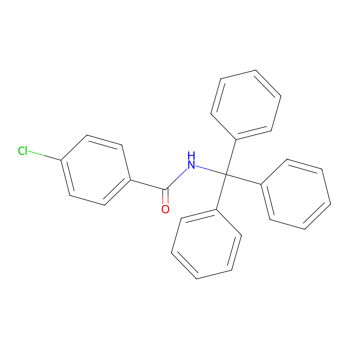 4-chloro-N-(triphenylmethyl)benzamide molecular structure, CAS 32601-48-2
