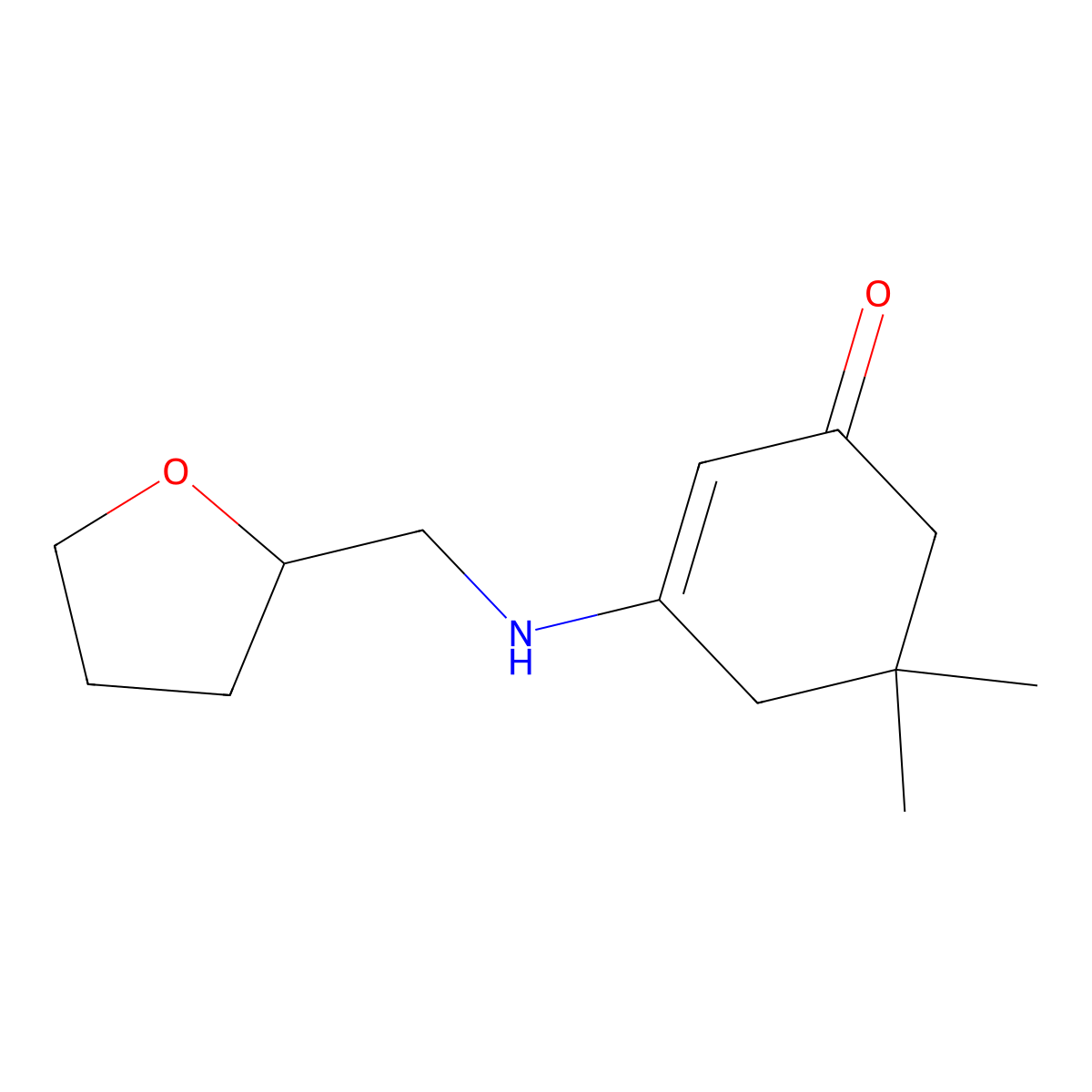 5,5-Dimethyl-3-[(oxolan-2-ylmethyl)amino]cyclohex-2-en-1-one molecular structure, CAS 326010-86-0