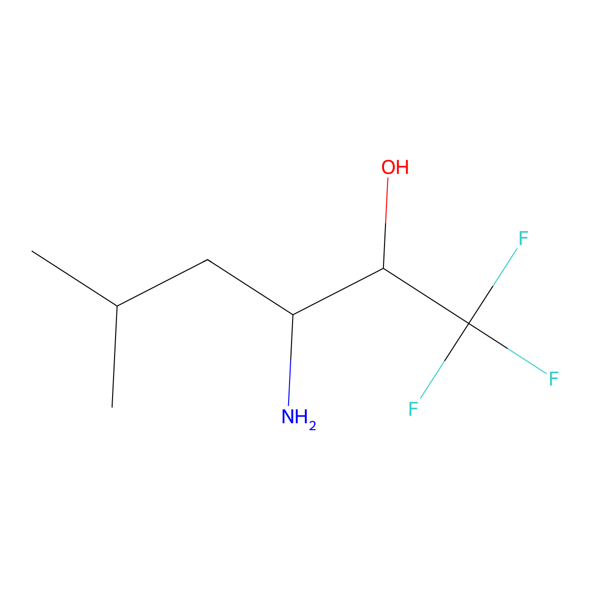 3-Amino-1,1,1-trifluoro-5-methylhexan-2-ol molecular structure, CAS 326010-95-1