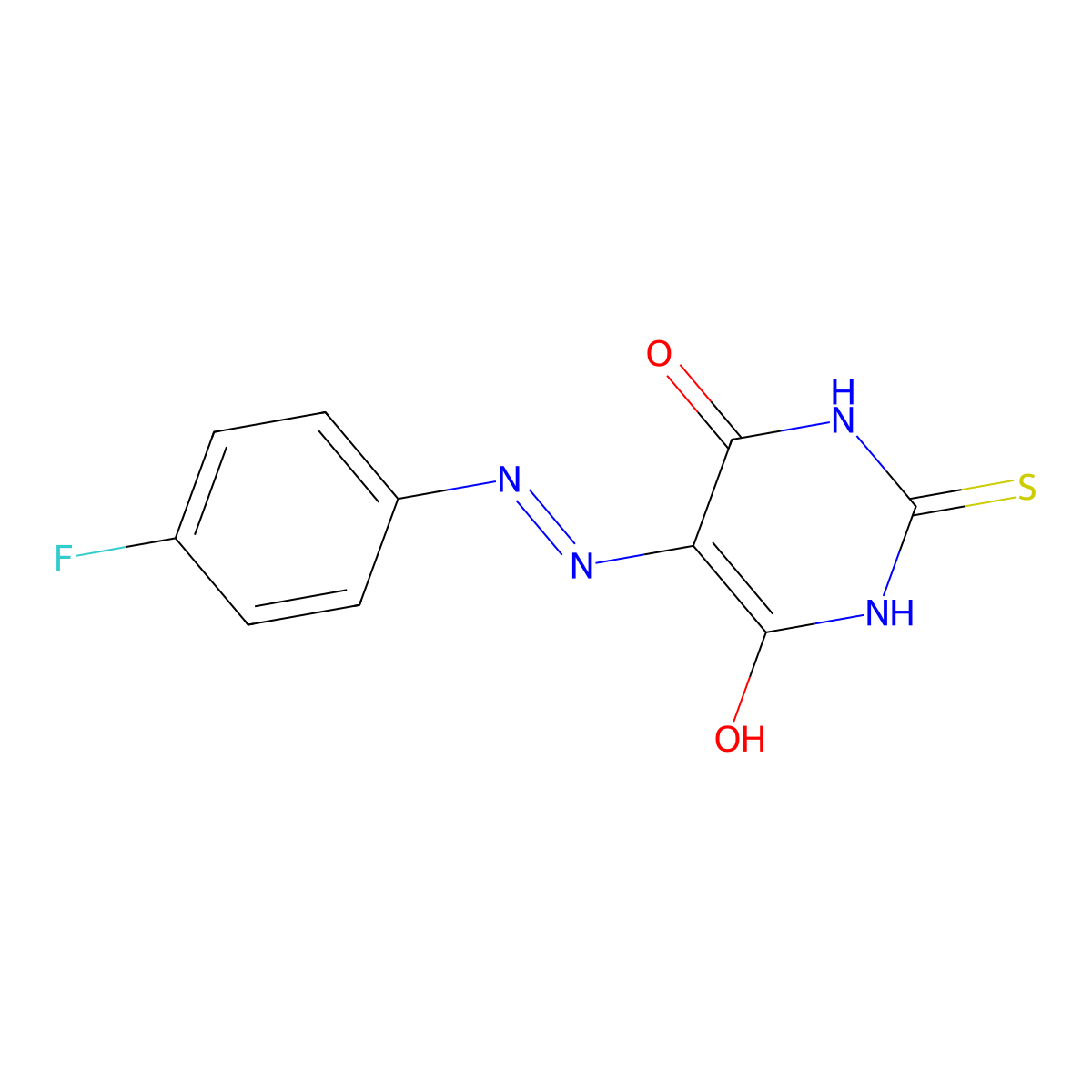 5-(4-Fluoro-phenylazo)-6-hydroxy-2-thioxo-2,3-dihydro-1H-pyrimidin-4-one molecular structure, CAS 326011-07-8