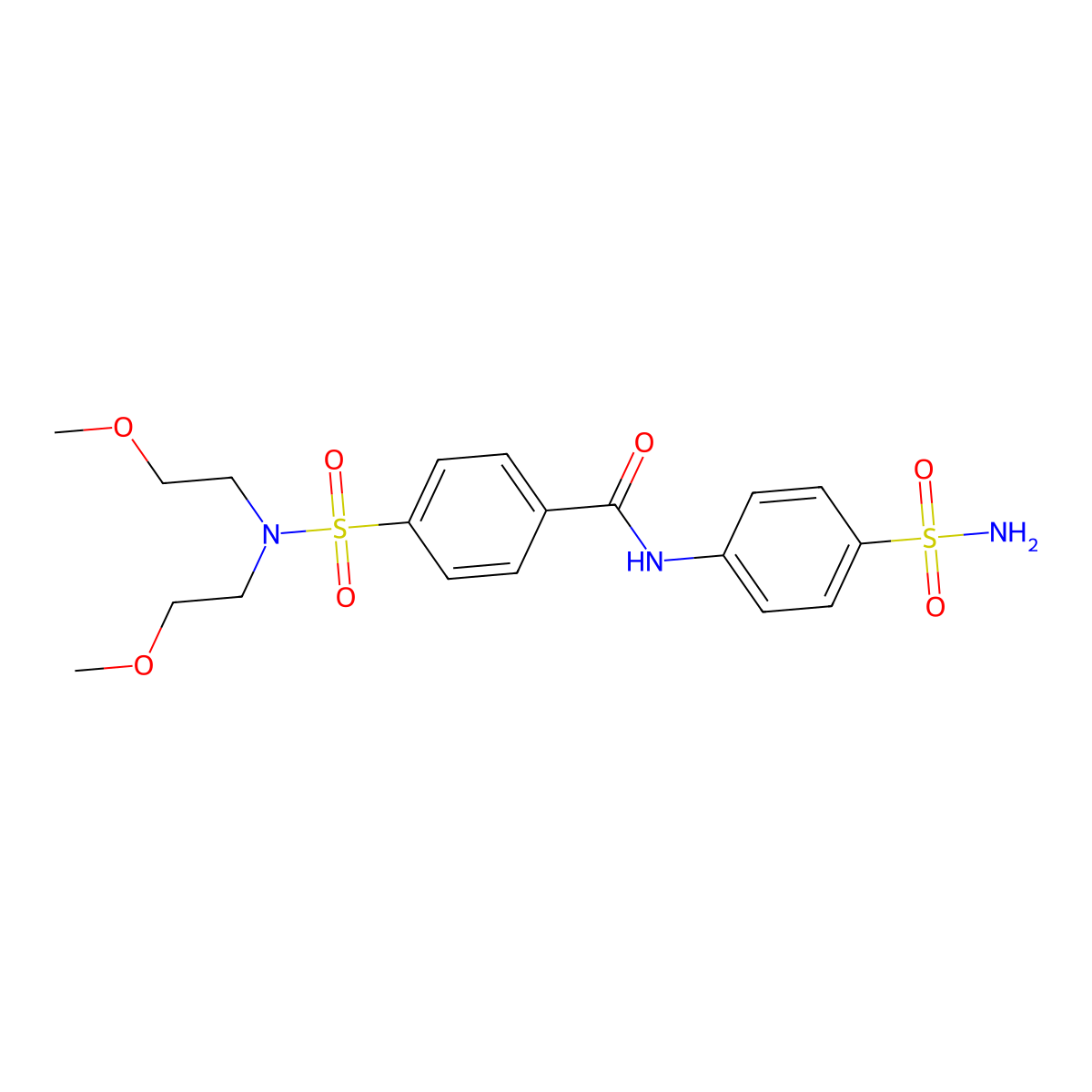 4-[bis(2-methoxyethyl)sulfamoyl]-N-(4-sulfamoylphenyl)benzamide molecular structure, CAS 326011-24-9