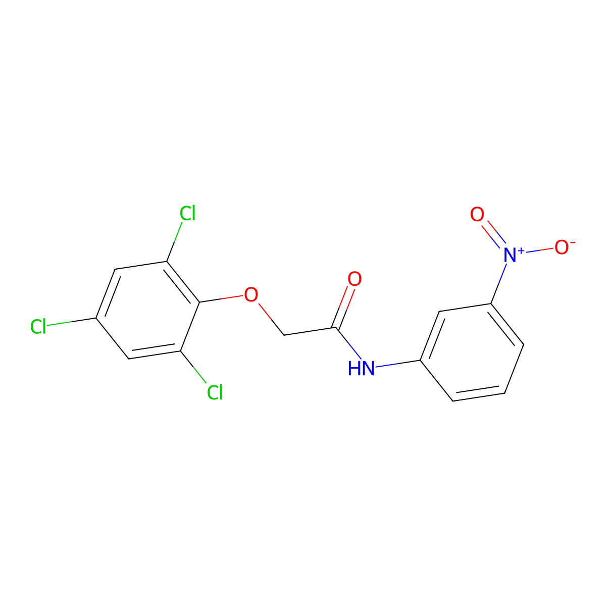 N-(3-Nitrophenyl)-2-(2,4,6-trichlorophenoxy)acetamide molecular structure, CAS 326011-71-6