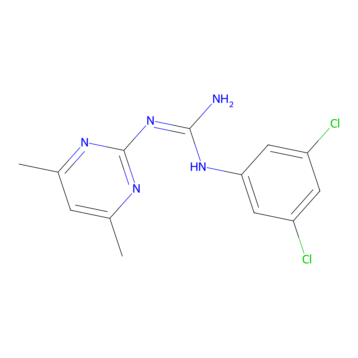 1-(3,5-Dichlorophenyl)-3-(4,6-dimethylpyrimidin-2-yl)guanidine molecular structure, CAS 326012-82-2