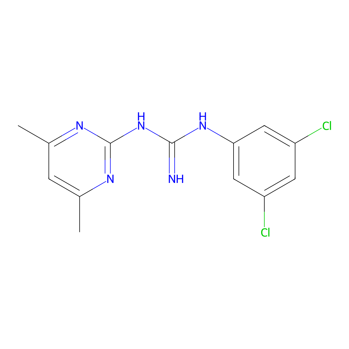 1-(3,5-Dichlorophenyl)-3-(4,6-dimethylpyrimidin-2-yl)guanidine molecular structure, CAS 326012-82-2