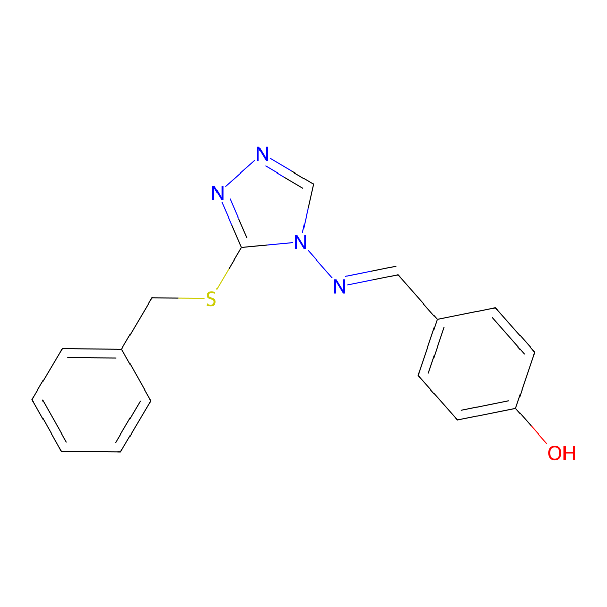 4-[[[3-[(Phenylmethyl)thio]-4H-1,2,4-triazol-4-yl]imino]methyl]phenol molecular structure, CAS 326012-83-3