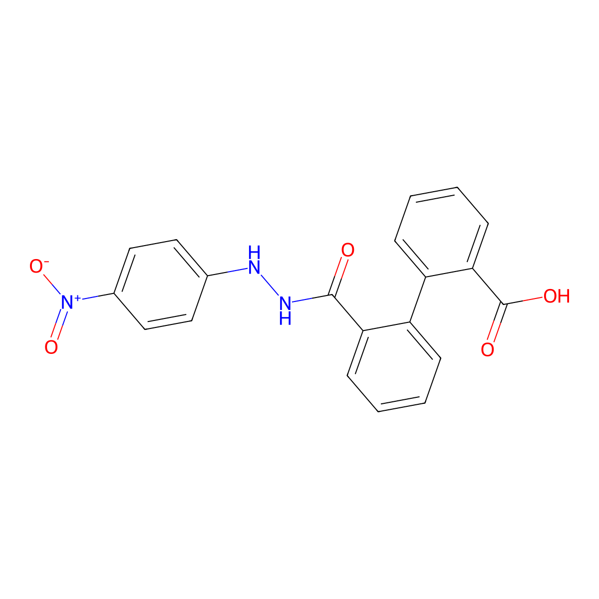 2'-(2-(4-Nitrophenyl)hydrazinecarbonyl)-[1,1'-biphenyl]-2-carboxylic acid molecular structure, CAS 326013-03-0