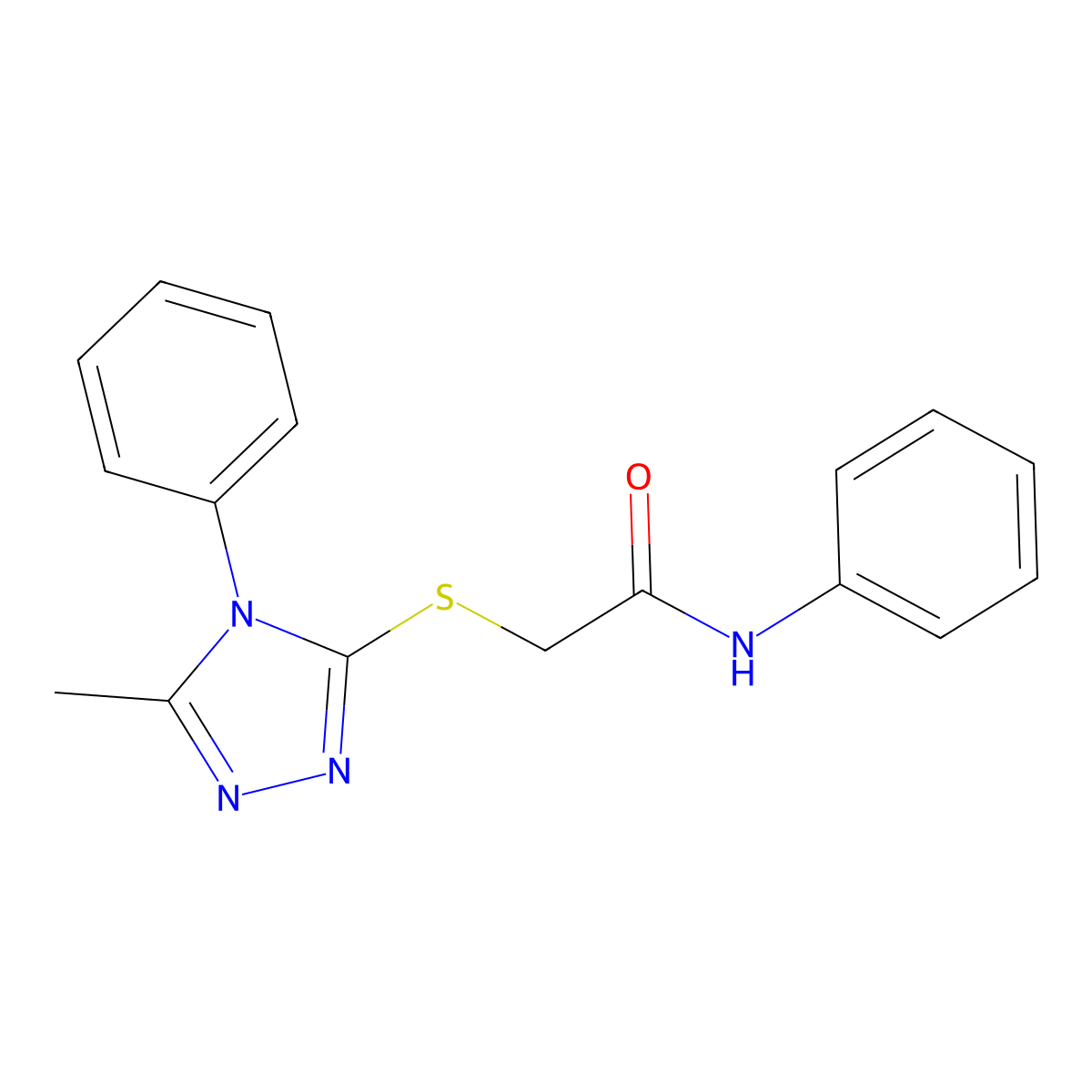 2-[(5-methyl-4-phenyl-4H-1,2,4-triazol-3-yl)sulfanyl]-N-phenylacetamide molecular structure, CAS 326013-67-6