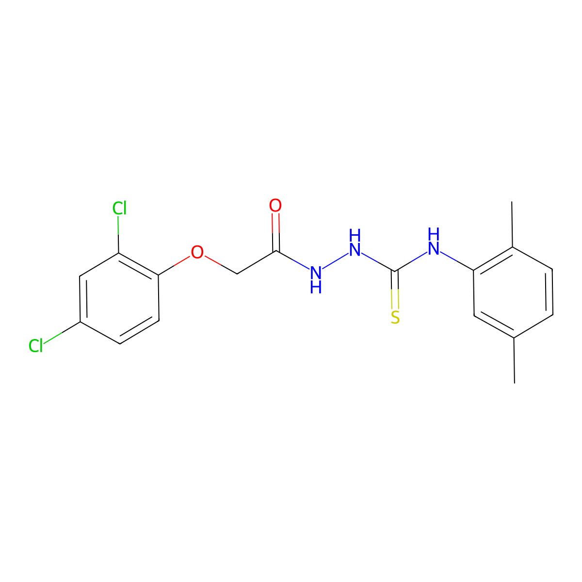 (E)-2-(2-(2,4-dichlorophenoxy)acetyl)-N-(2,5-dimethylphenyl)hydrazinecarbimidothioic acid molecular structure, CAS 326013-87-0